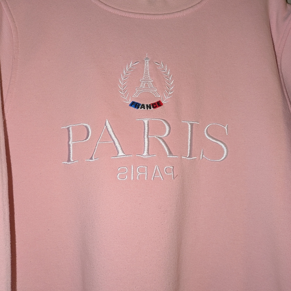 Paris Embroidered Crewneck Sweater - Pink - Picture 2 of 3